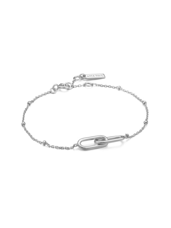 Pulsera Ania Haie Silver Beaded Chain Link B021-01H Plata de Ley | Joyería Parejo