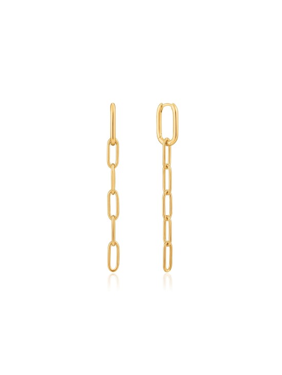 Pendientes Ania Haie Gold Cable Link E021-02G Plata de Ley