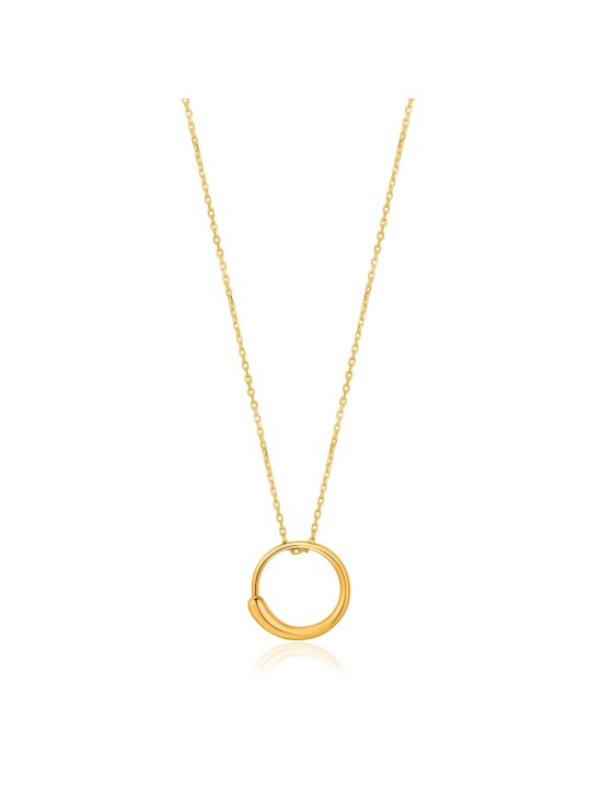 Collar Ania Haie Gold Luxe Circle N024-01G Plata de Ley