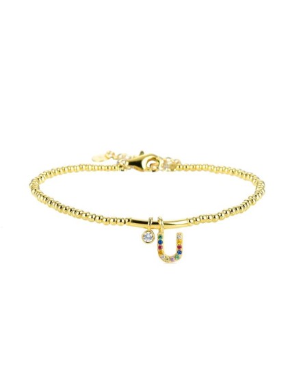 Pulsera Luxenter Letra U BH184Y20U00 Plata de Ley Dorado