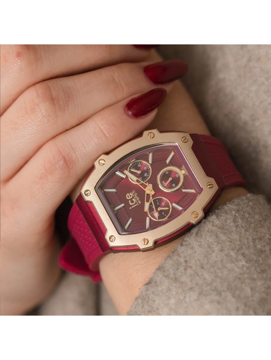 Reloj Ice Boliday Gold Burgundy Mujer | 022868