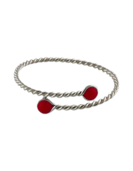 Pulsera de Plata de Ley Tomiza Esmalte Rojo