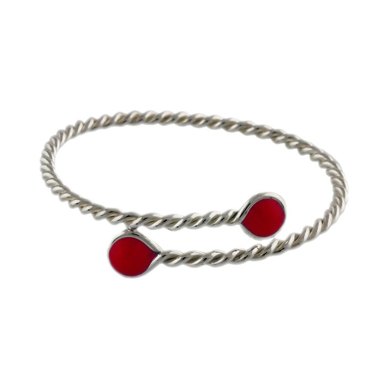 Pulsera de Plata de Ley Tomiza Esmalte Rojo